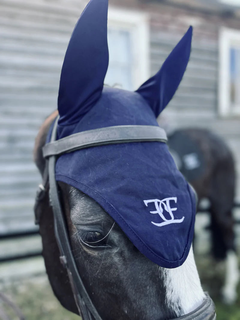 Equestrian Ear Bonnet (Navy)